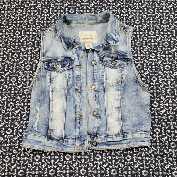 BKE Bling Denim Vest   - Picture 1 of 9